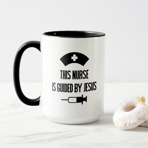 cute Nurse Jesus word art add monogram Mug