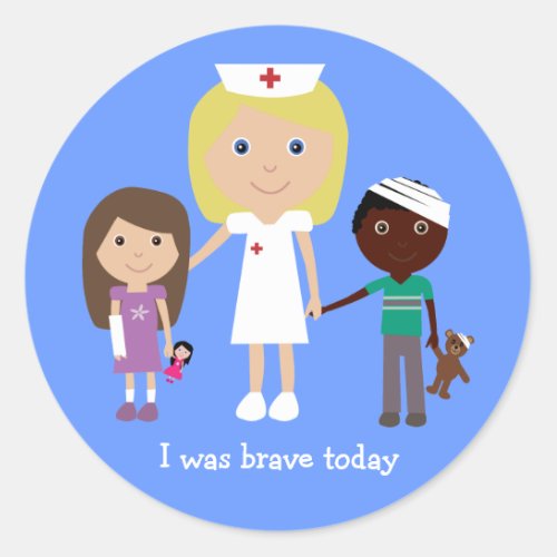 Cute nurse  kids I was brave today stickers