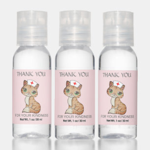 Cute nurse kitty cat Thank You Hand Sanitizer