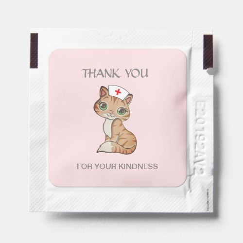 Cute Nurse Kitty Cat Thank You Hand Sanitizer Packet
