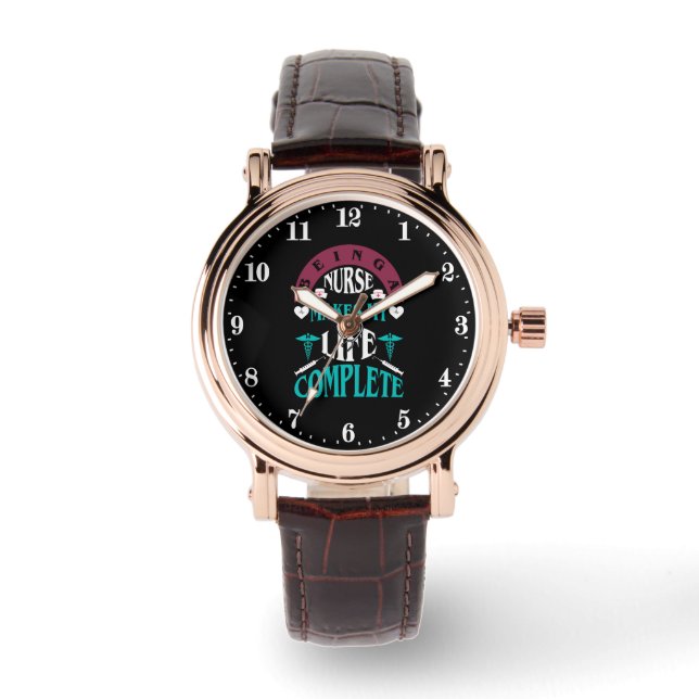 Cute Nurse life word art Watch (Front)
