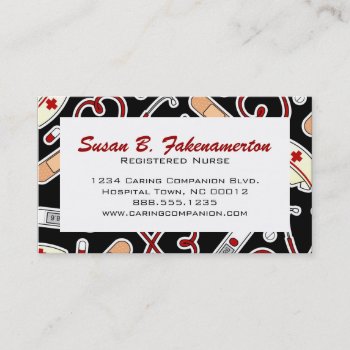 Cute Nurse Or Caregiver Business Card by mod_business_cards at Zazzle