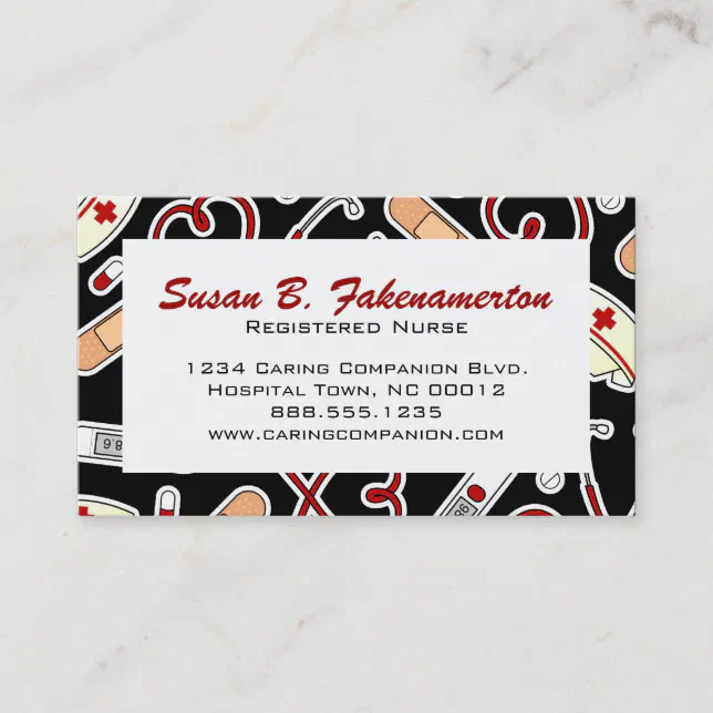 Cute Nurse or Caregiver Business Card | Zazzle