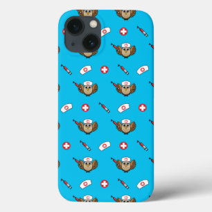 Cute Nurse Owl with Syringe Cartoon iPhone 13 Case
