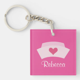 Cute Nurse Personalized Stocking Stuffer Grad Gift Keychain