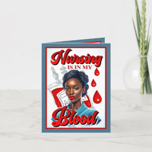 Cute Nurse Pinup_ It's in my blood Letterpress Thank You Card