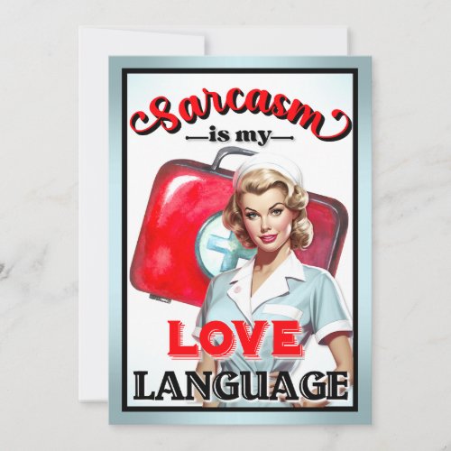 Cute Nurse Pinup_ Love Language Invitation