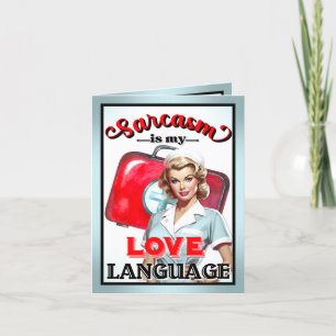 Cute Nurse Pinup_ Love Language Letterpress Thank You Card