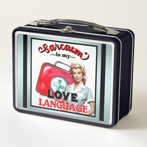Cute Nurse Pinup_ Love Language Metal Lunch Box