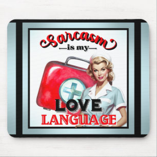 Cute Nurse Pinup_ Love Language Mouse Pad