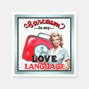 Cute Nurse Pinup_ Love Language Napkins