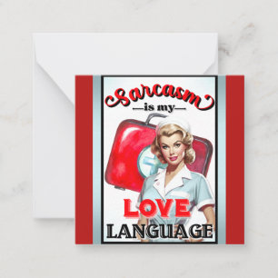 Cute Nurse Pinup_ Love Language Note Card