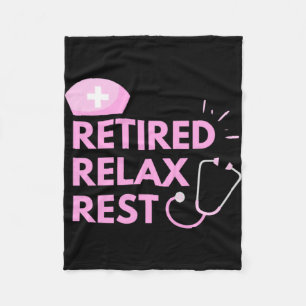 Cute Nurse Retired Relax Rest - For Nurse Retired Fleece Blanket