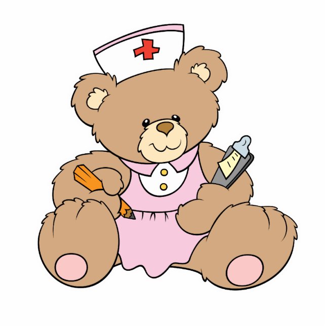 Cute Nurse RN Bear Cutout (Front)