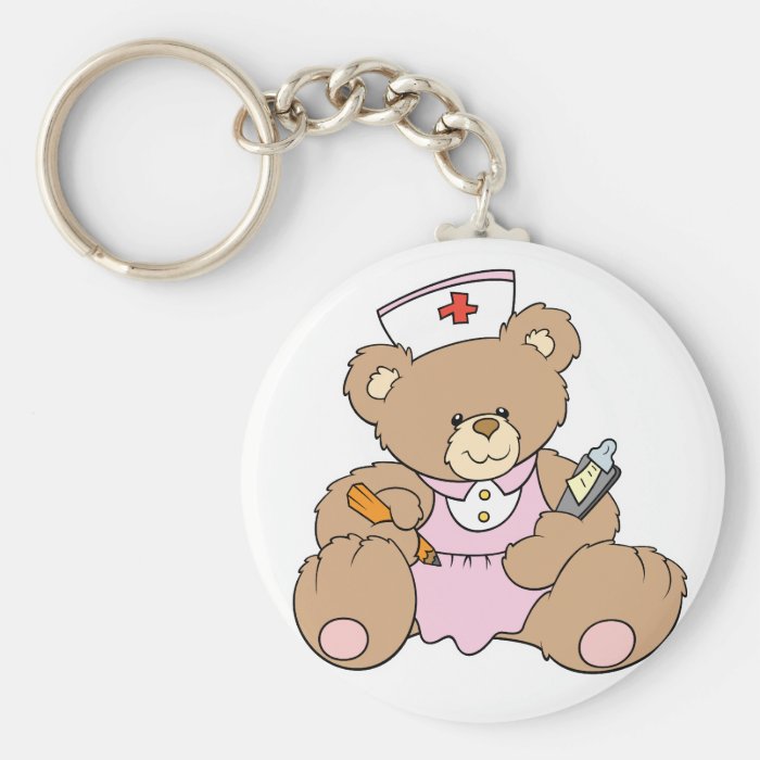Cute Nurse RN Bear Keychains