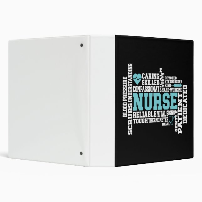 Cute Nurse RN LVN Nursing School Medical 3 Ring Binder (Background)