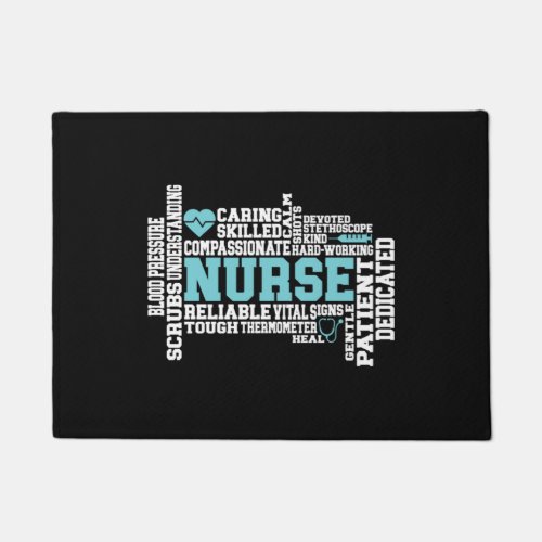 Cute Nurse RN LVN Nursing School Medical Doormat