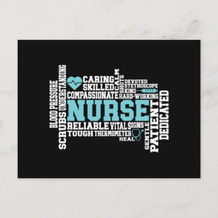 Cute Nurse RN LVN Nursing School Medical Holiday Postcard