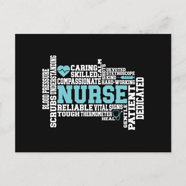 Cute Nurse RN LVN Nursing School Medical Holiday Postcard (Front)