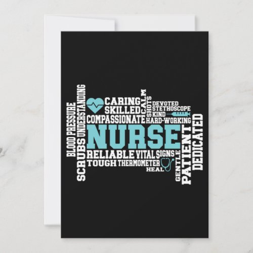 Cute Nurse RN LVN Nursing School Medical Invitation