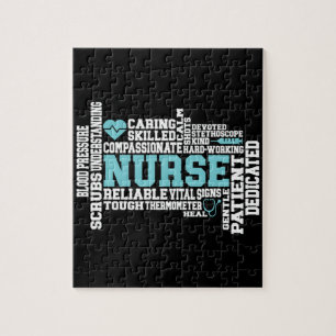 Cute Nurse RN LVN Nursing School Medical Jigsaw Puzzle