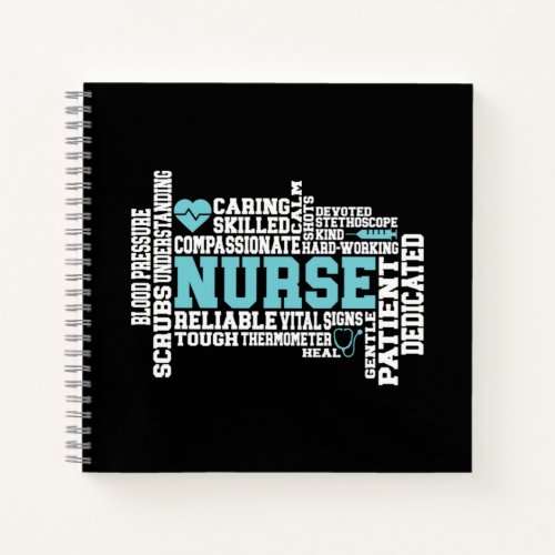 Cute Nurse RN LVN Nursing School Medical Notebook
