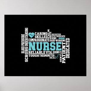 Cute Nurse RN LVN Nursing School Medical Poster
