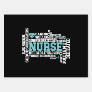 Cute Nurse RN LVN Nursing School Medical Sign