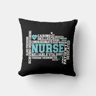 Cute Nurse RN LVN Nursing School Medical Throw Pillow