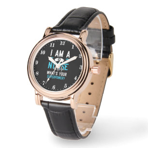 Cute Nurse superpower word art Watch