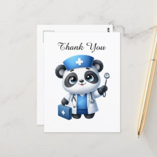 Cute Nurse thank you panda bear Postcard
