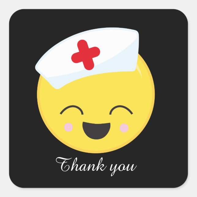 cute Nurse thank you Square Sticker (Front)