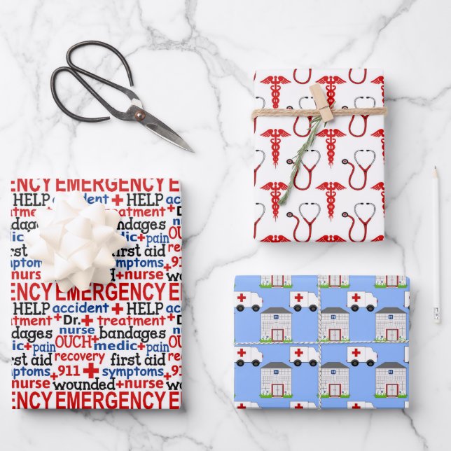 Cute Nurse tiled pattern party Wrapping Paper Sheets (Front)