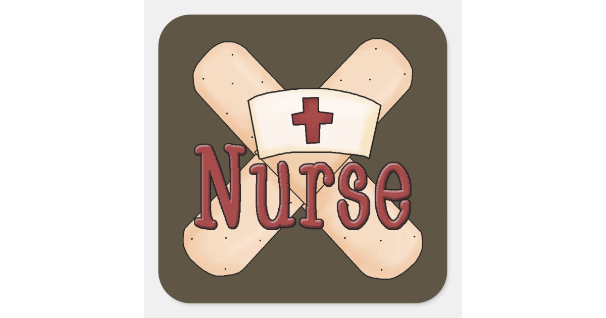 Cute Nurse word art work sticker | Zazzle