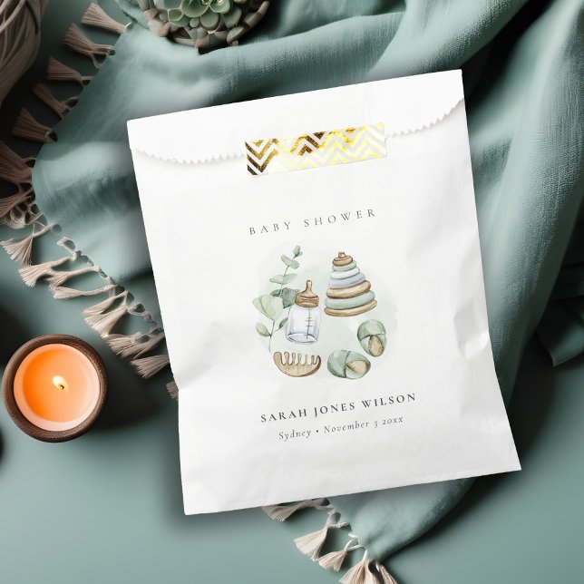 Cute Nursery Essential Leafy Green Baby Shower Favor Bag (Creator Uploaded)