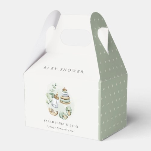 Cute Nursery Essential Leafy Green Baby Shower Favor Boxes