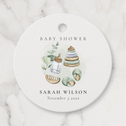 Cute Nursery Essential Leafy Green Baby Shower Favor Tags