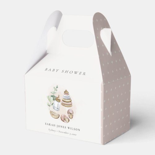 Cute Nursery Essential Leafy Pink Girl Baby Shower Favor Boxes