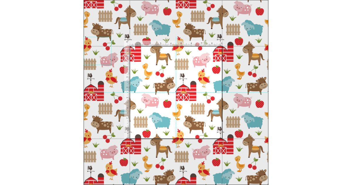Cute Nursery Farm Animals Fabric Zazzle