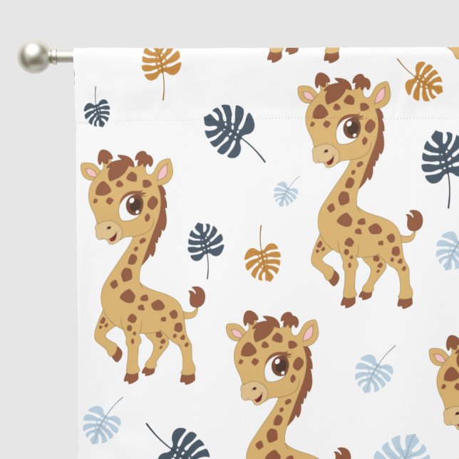 Cute  Nursery giraffe tiled pattern Jungle unisex  Blackout Curtains (Pocket)