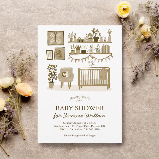  Cute Nursery Illustration CUSTOM BABY SHOWER Invitation (Cute Nursery Illustration CUSTOM BABY SHOWER Invitation
)