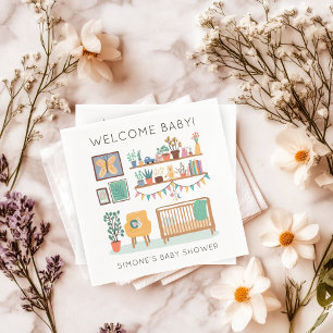 Cute Nursery Illustration CUSTOM BABY SHOWER Napkins