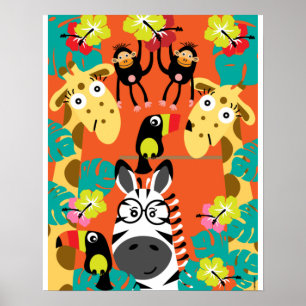 Cute nursery jungle animals decor