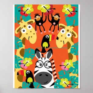 Cute nursery jungle animals decor