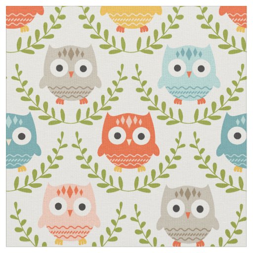 Cute Nursery Owls Fabric
