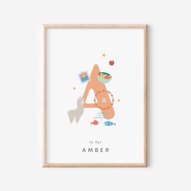 Cute Nursery Personalized Alphabet Letter A  Poster (Creator Uploaded)