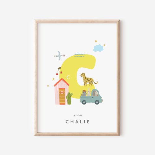 Cute Nursery Personalized Alphabet Letter C Poster