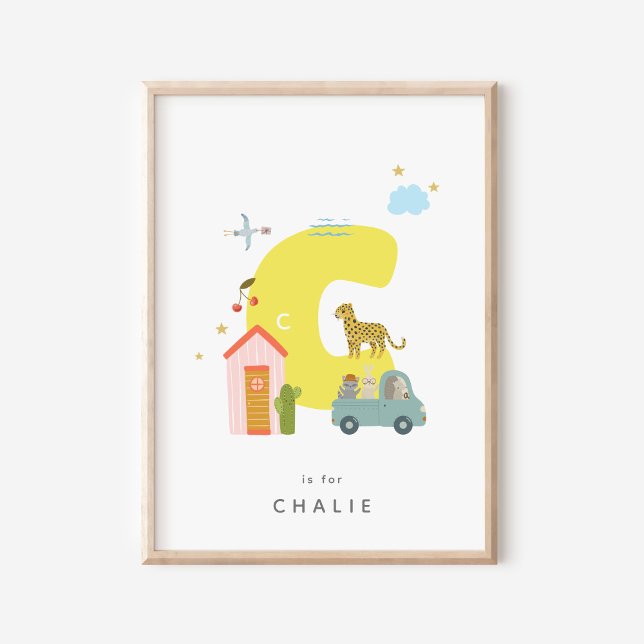 Cute Nursery Personalized Alphabet Letter C Poster (Creator Uploaded)