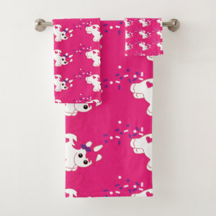Cute Nursery Unicorn Decor Bath Towel Set