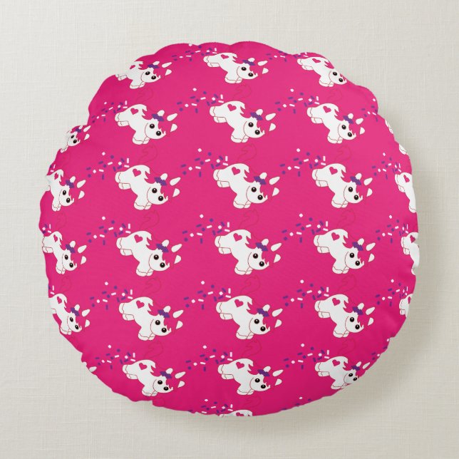 Cute Nursery Unicorn Decor   Round Pillow (Front)